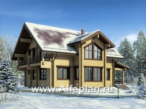 Проекты домов Альфаплан - Деревянный дом для большой семьи - превью дополнительного изображения №1