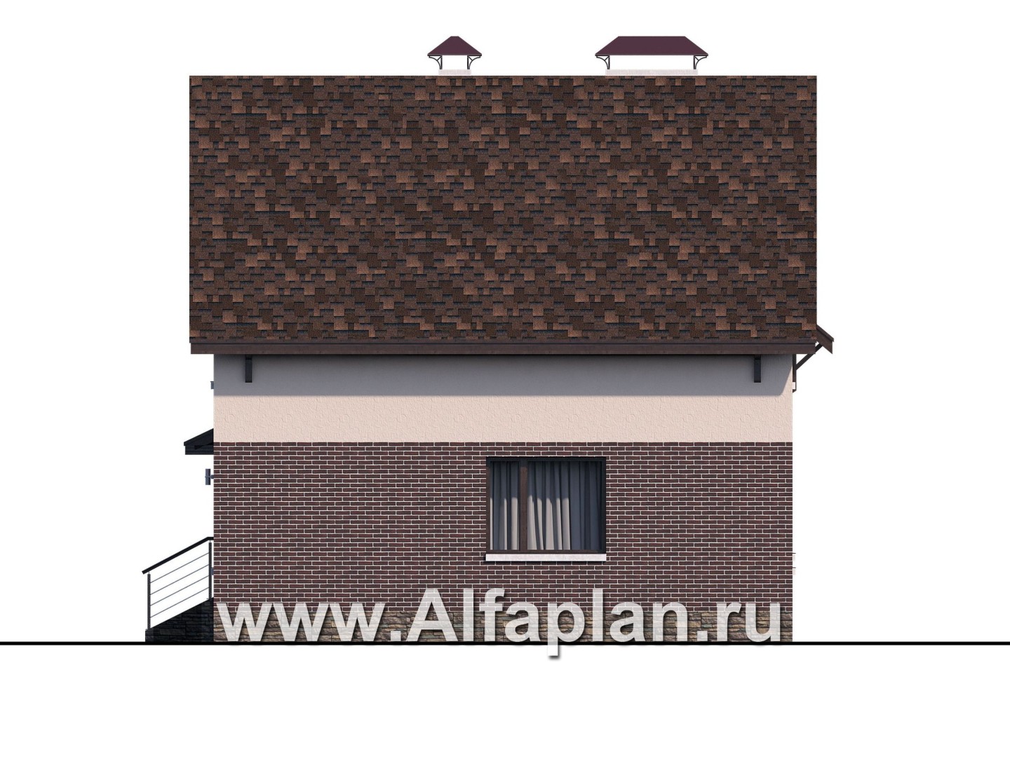 Проекты домов Альфаплан - «Оптима»- стильный современный дом из кирпичей или газобетона - изображение фасада №2
