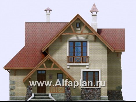 Проекты домов Альфаплан - «Альпенхаус» - альпийское шале - превью фасада №1