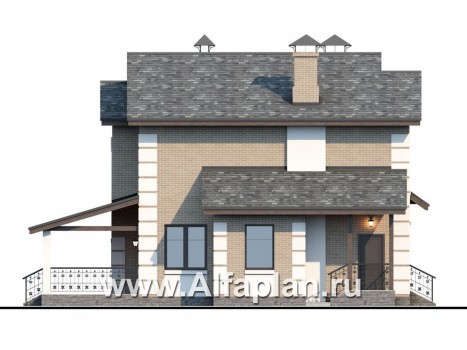 Проекты домов Альфаплан - «Verum»- компактный коттедж с удобным планом - превью фасада №3