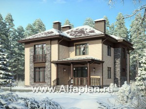 Проекты домов Альфаплан - Двухэтажный коттедж c удобной планировкой - превью основного изображения