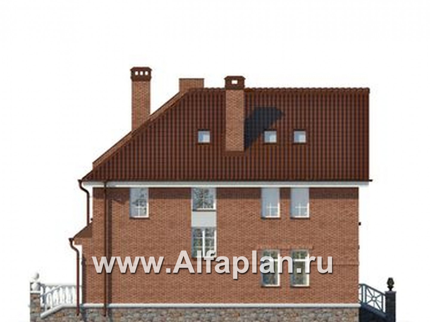 Проекты домов Альфаплан - Коттедж в английском стиле - изображение фасада №3