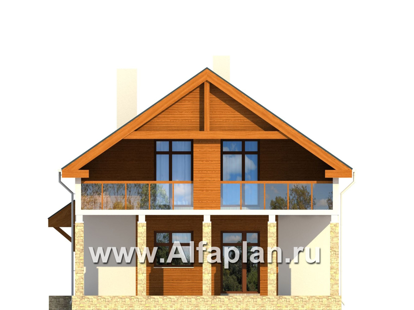 Проекты домов Альфаплан - Современный каркасный дом - изображение фасада №4
