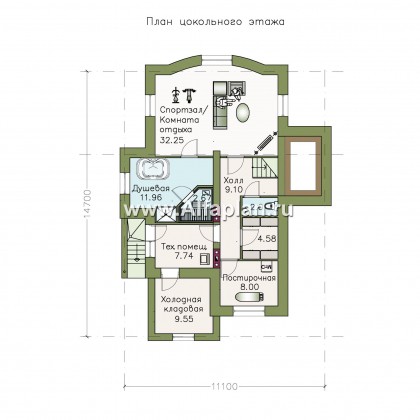 Проекты домов Альфаплан - «Светлая жизнь» - современный  коттедж с большими окнами - превью плана проекта №3