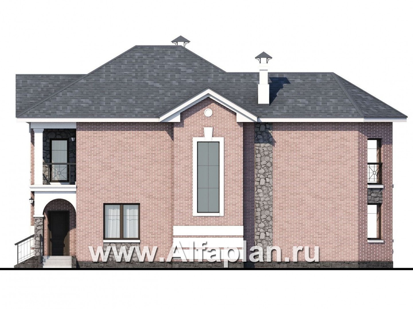 Проекты домов Альфаплан - «Затерянный рай» - коттедж с отличной планировкой - изображение фасада №2