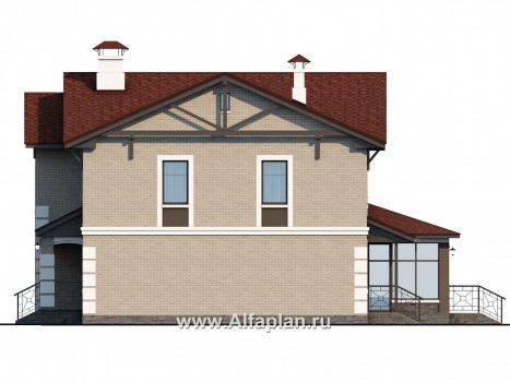 Проекты домов Альфаплан - «Традиция» - классический комфортабельный коттедж - превью фасада №2
