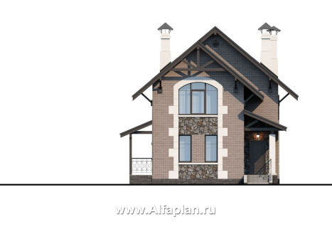 Проекты домов Альфаплан - «Одетта»- компактный дом для узкого участка - превью фасада №1