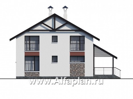 Проекты домов Альфаплан - Компактный дом с пятью спальными комнатами - превью фасада №4