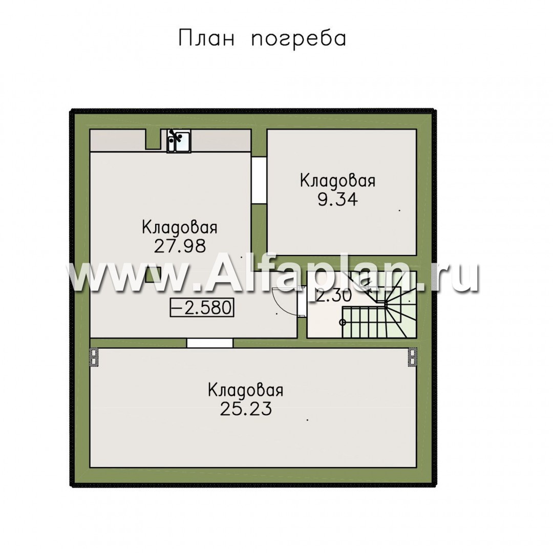 Проекты домов Альфаплан - «Модуль» — одноэтажный дом с бассейном и гостевой квартирой - изображение плана проекта №2