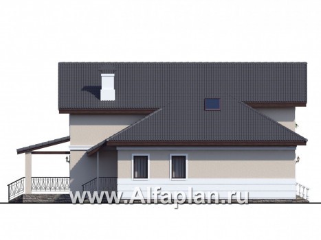Проекты домов Альфаплан - «Любвино» - проект дома в стиле русской усадьбы - превью фасада №3