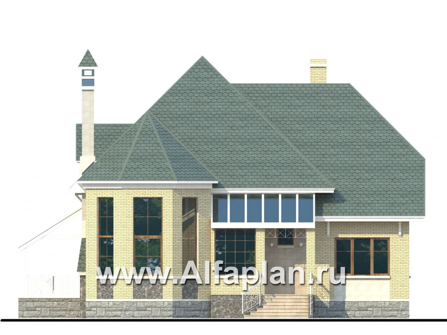 Проекты домов Альфаплан - «Суперстилиса» - проект дома с комфортной  планировкой - изображение фасада №1
