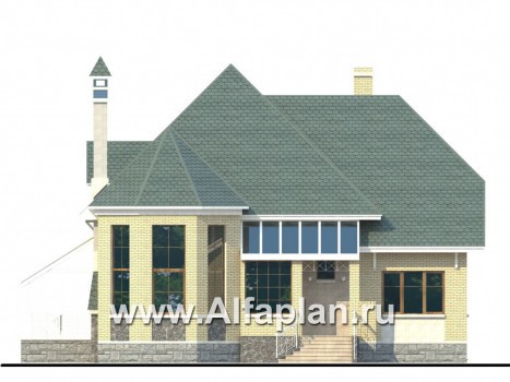 Проекты домов Альфаплан - «Суперстилиса» - проект дома с комфортной  планировкой - превью фасада №1