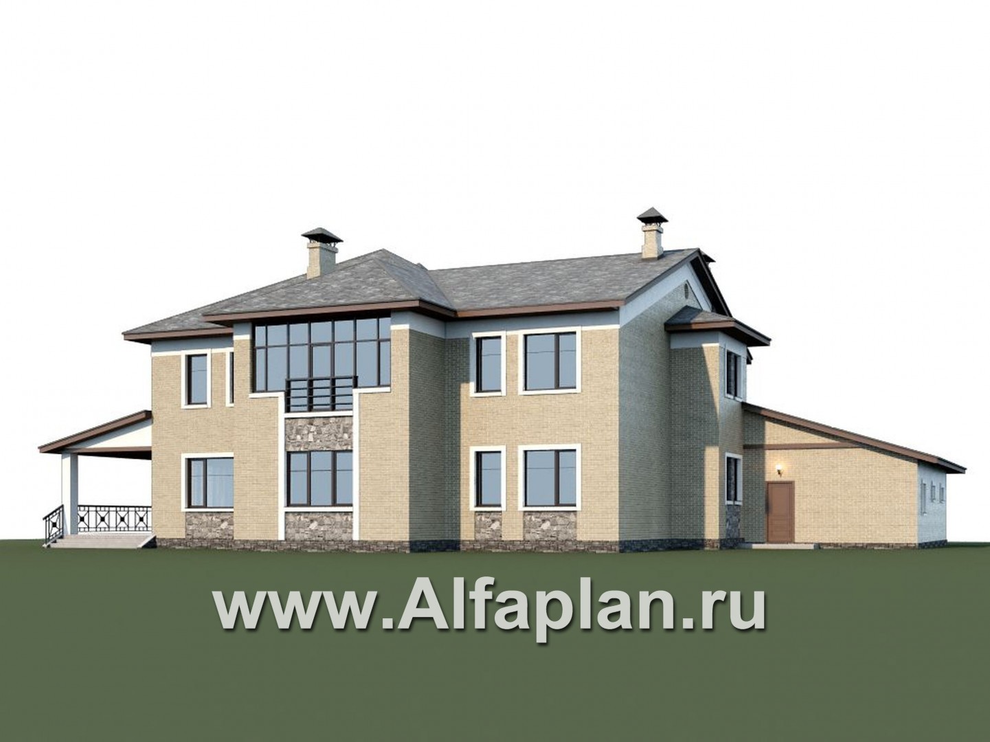 Проекты домов Альфаплан - «Пятьсот квадратов»-комфортабельный загородный особняк бизнес класса - дополнительное изображение №1