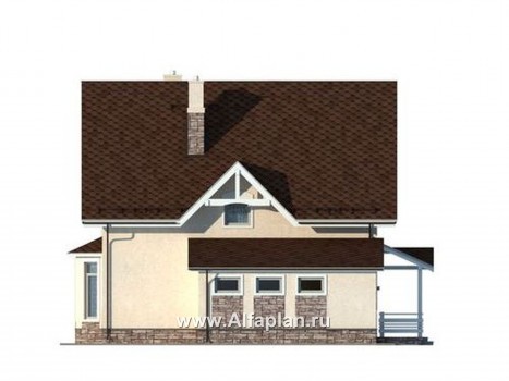 Проекты домов Альфаплан - Экономичный и компактный дом с гаражом - превью фасада №2