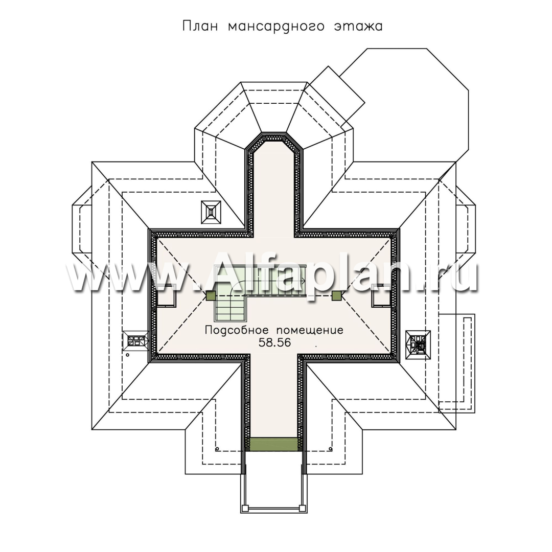 Проекты домов Альфаплан - «Головин плюс» - особняк в стиле Петровских традиций - план проекта №5