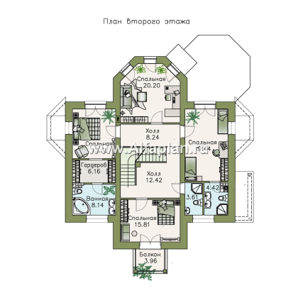 Проекты домов Альфаплан - «Головин плюс» - особняк в стиле Петровских традиций - превью плана проекта №4