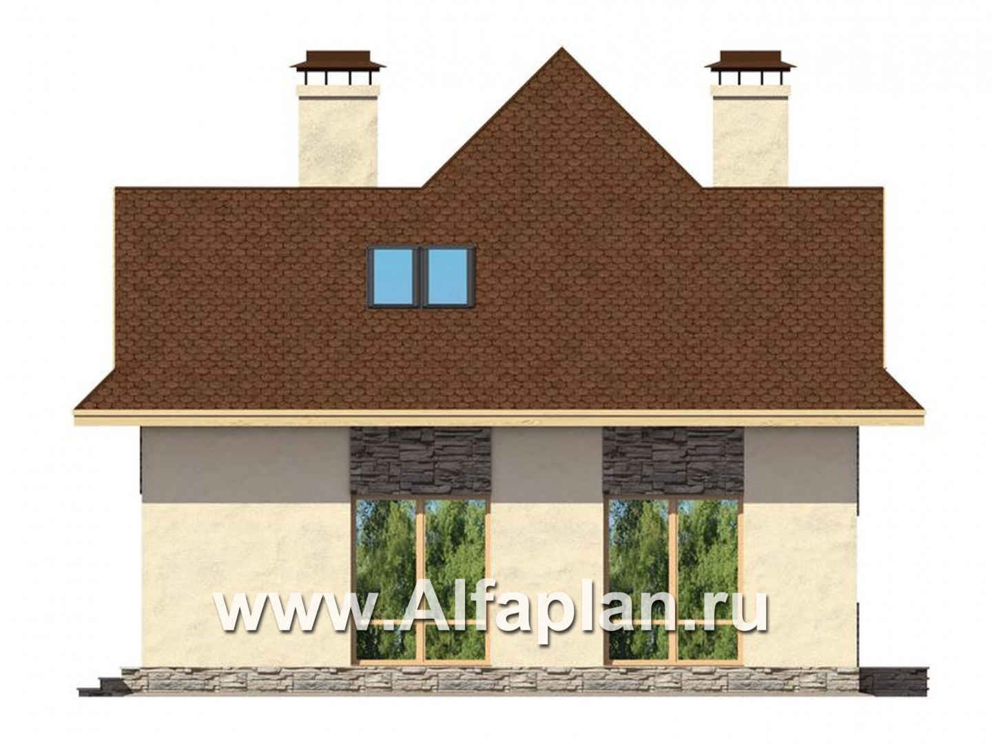 Проекты домов Альфаплан - Мансардный дом для маленького участка - изображение фасада №3