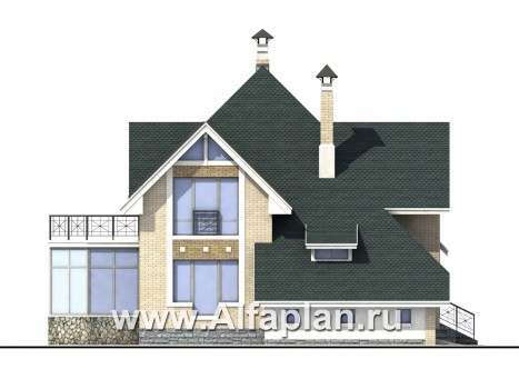 Проекты домов Альфаплан - Загородный дом с компактным планом - превью фасада №3