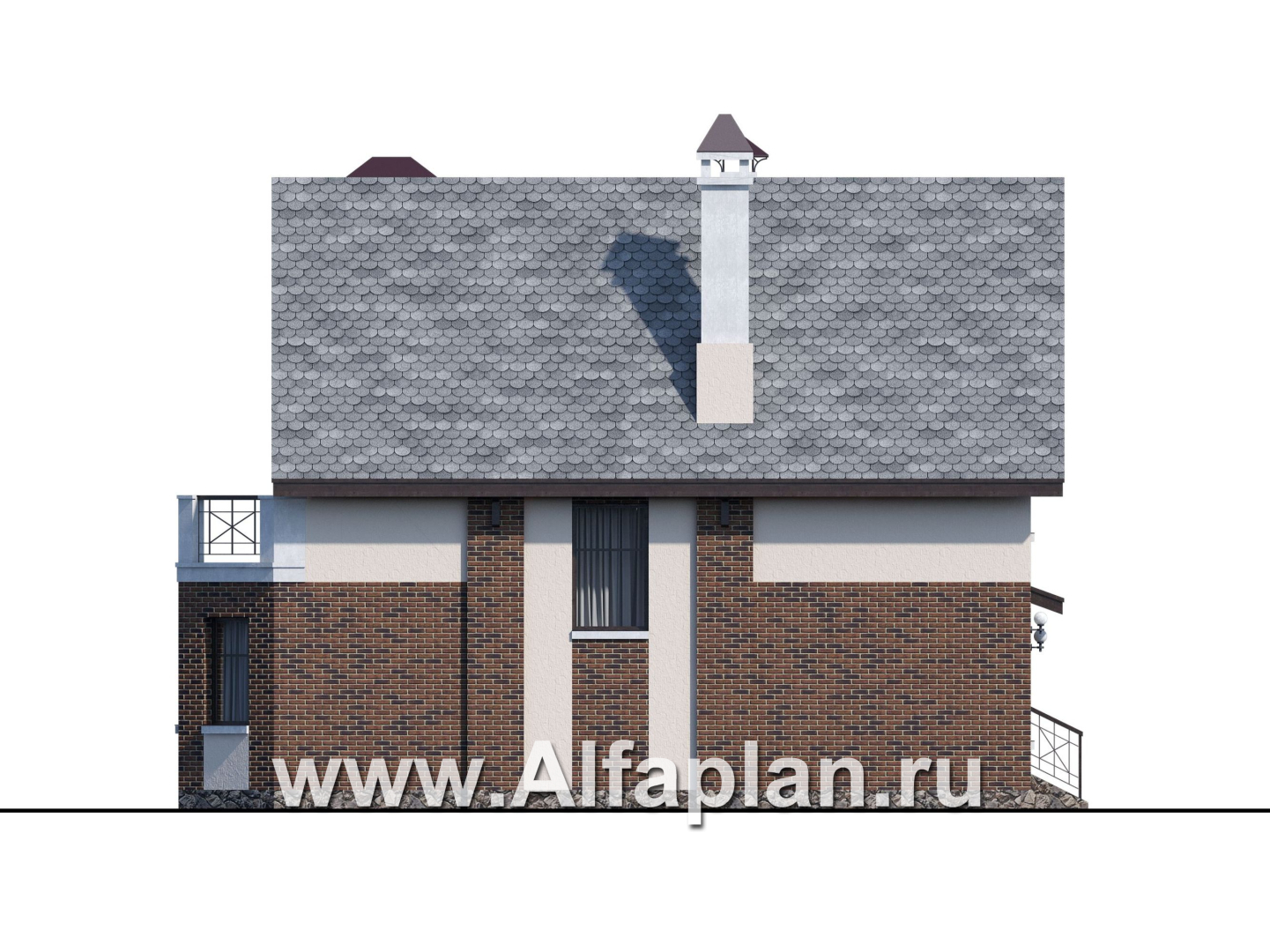 Проекты домов Альфаплан - «Стелла»- стильный дом с гаражом для маленького участка - изображение фасада №3