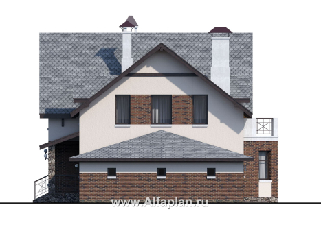 Проекты домов Альфаплан - «Стелла»- стильный дом с гаражом для маленького участка - превью фасада №2