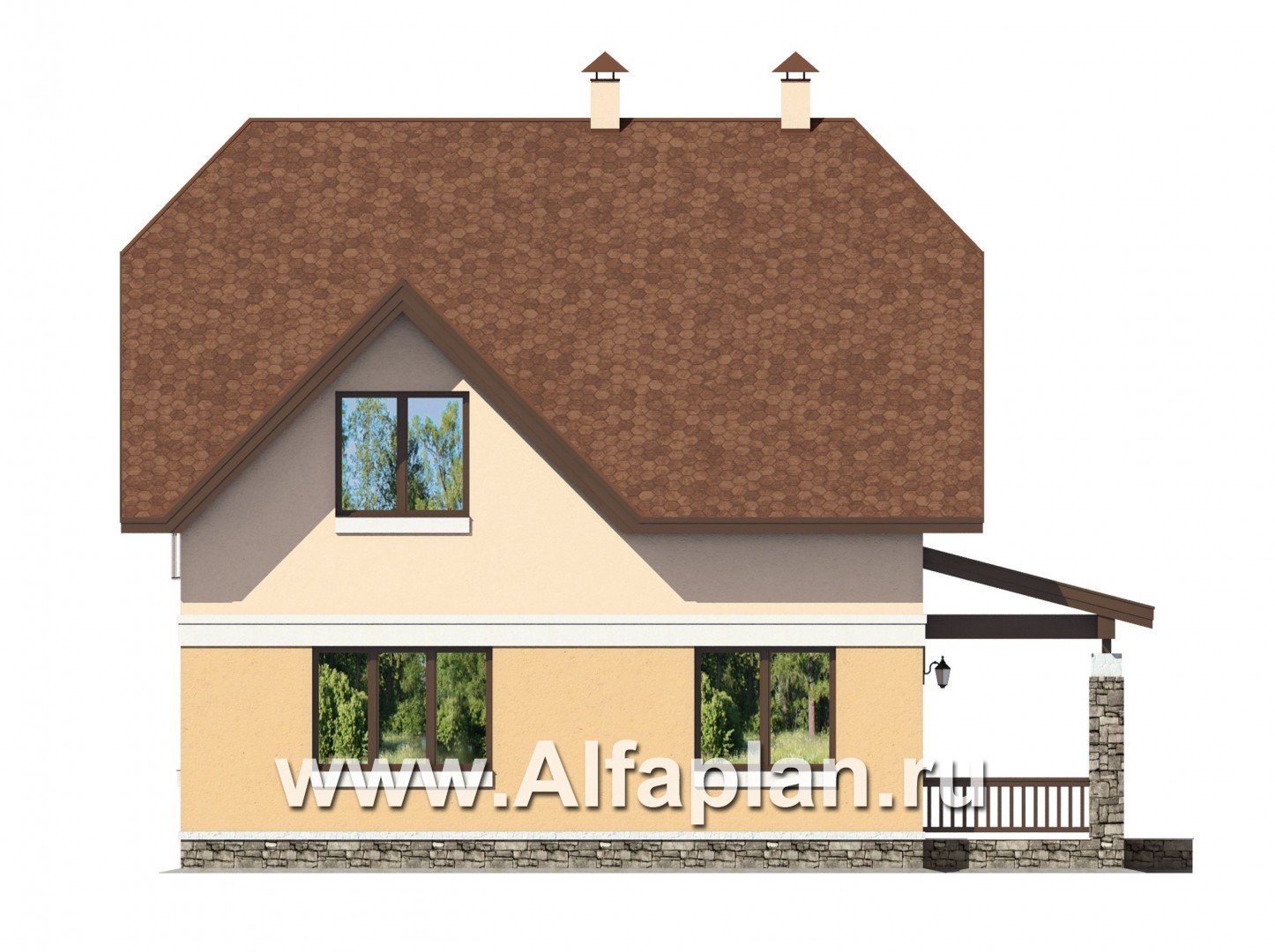 Проекты домов Альфаплан - Небольшой дом для загородной жизни - изображение фасада №4
