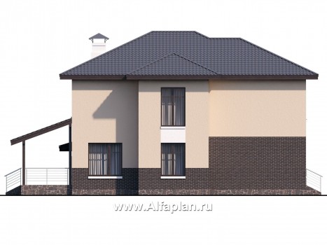 Проекты домов Альфаплан - «Ирида» - стильный современный дом с гаражом - превью фасада №3