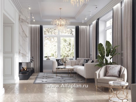 Проекты домов Альфаплан - Двухэтажный особняк с большой гостиной - превью дополнительного изображения №2