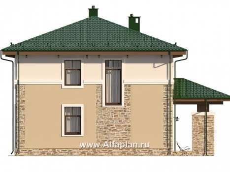 Проекты домов Альфаплан - Двухэтажный дом с удобной простой планировкой - превью фасада №4