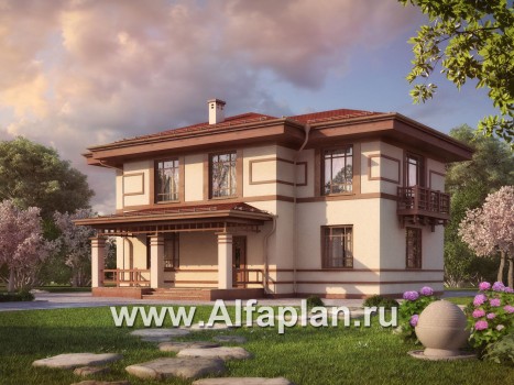 Проекты домов Альфаплан - Двухэтажный дом с восточными мотивами - превью дополнительного изображения №1
