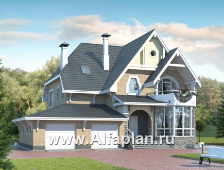 Проекты домов Альфаплан - «Белый ветер» - загородный коттедж с жилой мансардой - превью дополнительного изображения №1