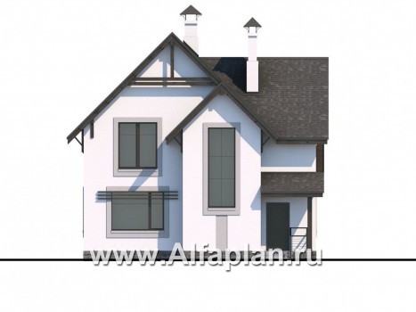 Проекты домов Альфаплан - «Арматор» - современный дом с террасой и лоджией - превью фасада №4