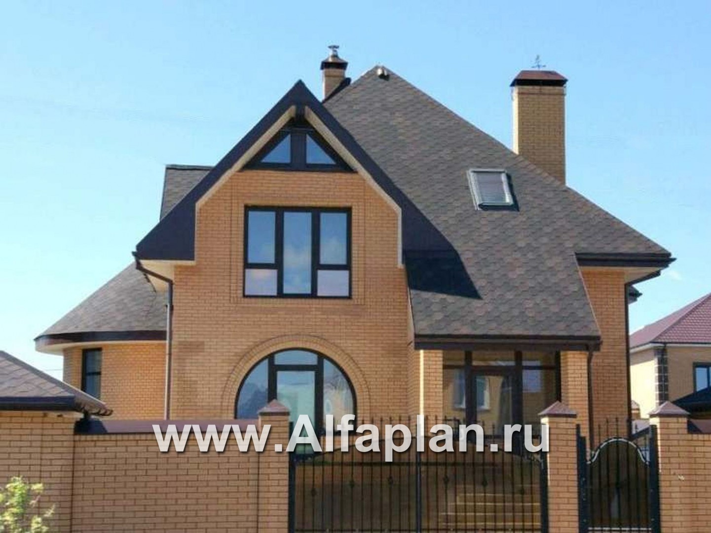 Проекты домов Альфаплан - «Солярис» - загородный дом с двусветной гостиной - дополнительное изображение №1