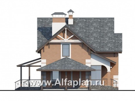 Проекты домов Альфаплан - «Приоритет»-  элегантный коттедж , удобный план дома - превью фасада №3