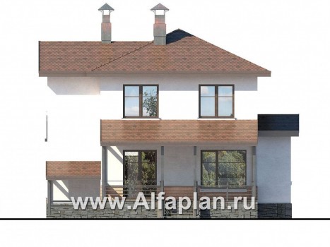 Проекты домов Альфаплан - «Тренд Плюс» - современный загородный дом - превью фасада №4
