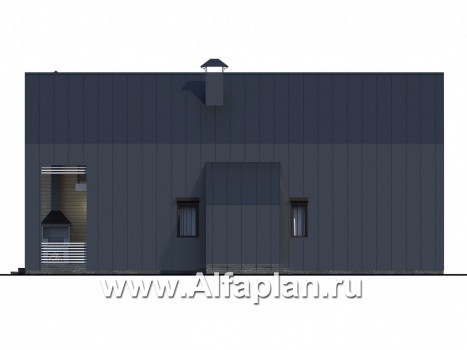 Проекты домов Альфаплан - «Омега» - коттедж для узкого участка - превью фасада №2
