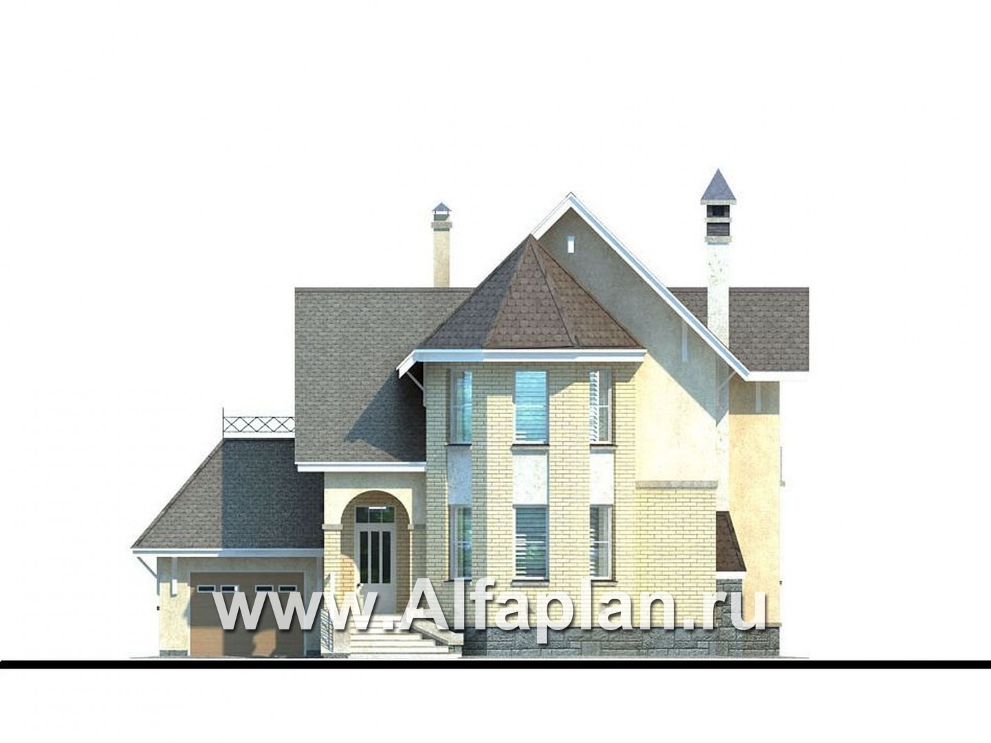 Проекты домов Альфаплан - «Фортуна» - небольшой загородный дом - изображение фасада №1
