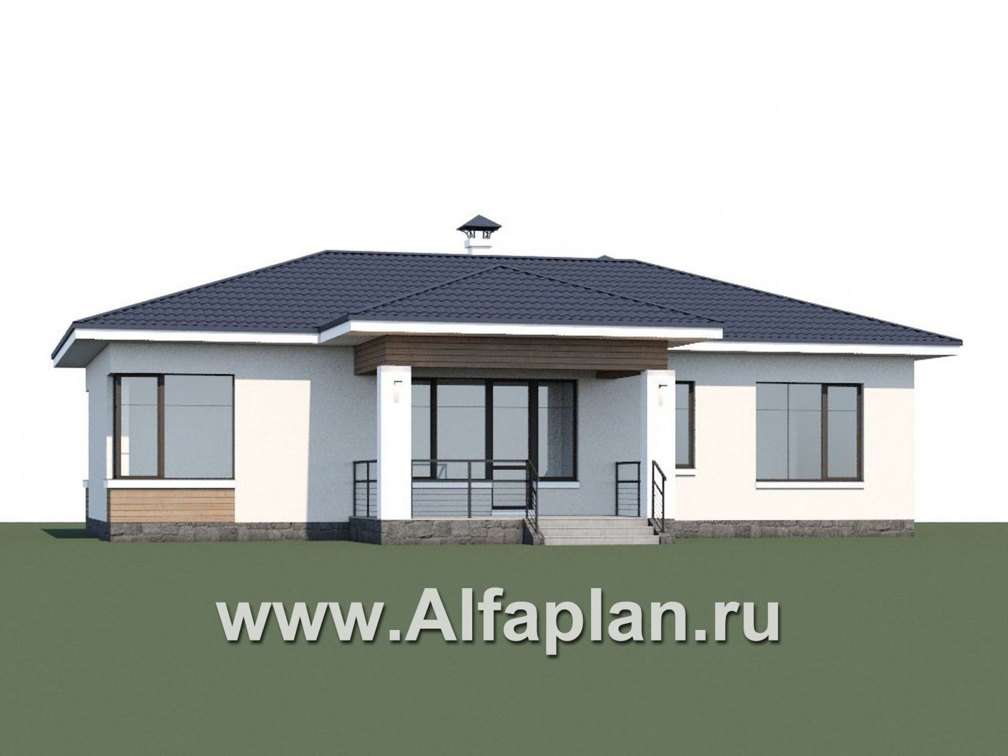 Проекты домов Альфаплан - «Безоблачный» - экономичный одноэтажный дом (дача) - дополнительное изображение №1