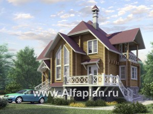 Проекты домов Альфаплан - «Транк Хаус» - деревянный дом с террасой - превью основного изображения