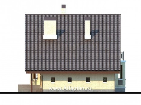 Проекты домов Альфаплан - «Регенсбург» - проект коттеджа в немецкой традиции - превью фасада №2