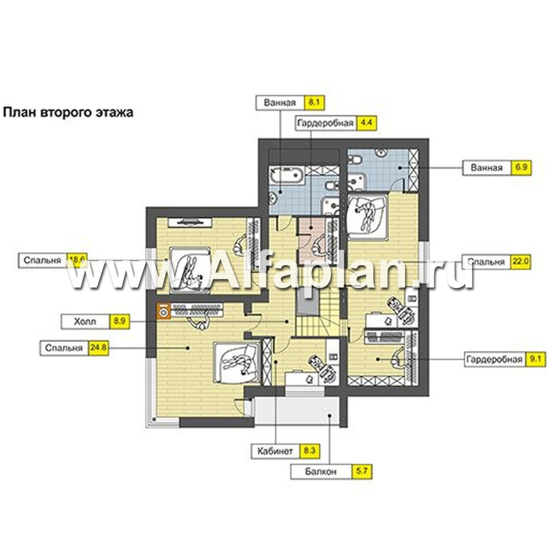 Проекты домов Альфаплан - Современный коттедж с гаражом и бильярдной - изображение плана проекта №3