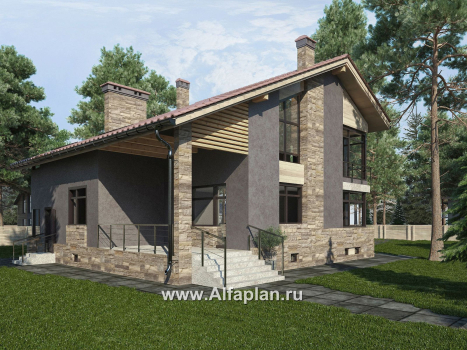 Проекты домов Альфаплан - Современный коттедж с гаражом и бильярдной - превью дополнительного изображения №1