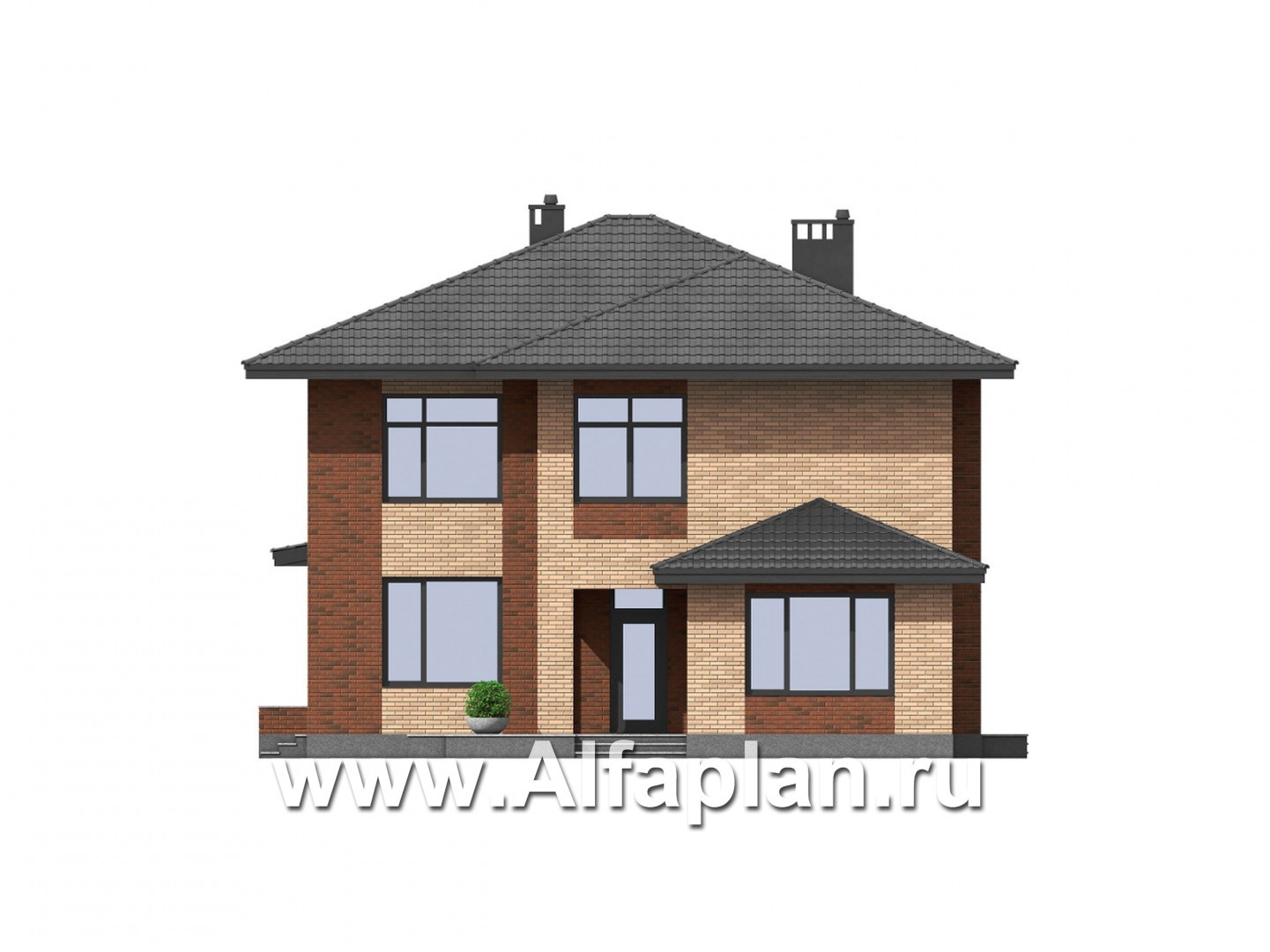 Проекты домов Альфаплан - Двухэтажный комфортный загородный дом - изображение фасада №3