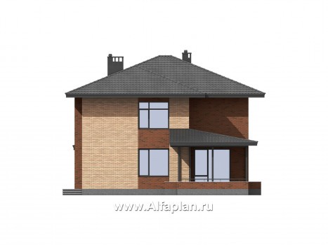 Проекты домов Альфаплан - Двухэтажный комфортный загородный дом - превью фасада №1