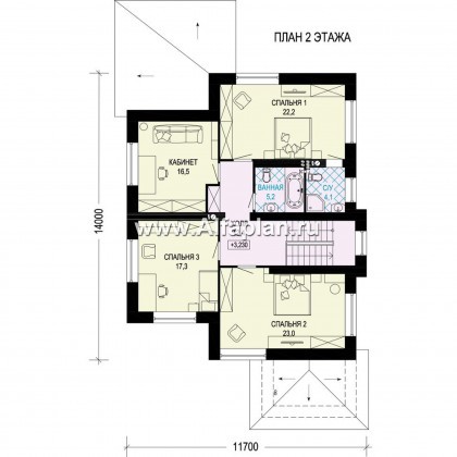 Проекты домов Альфаплан - Двухэтажный комфортный загородный дом - превью плана проекта №2