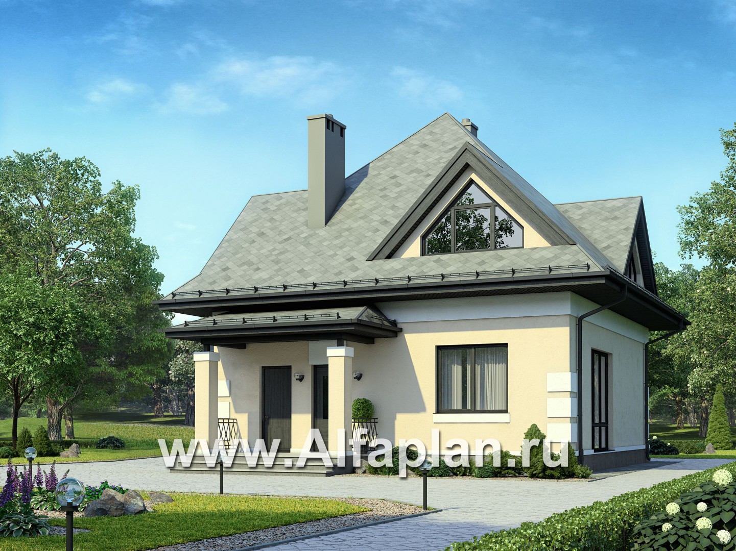 Проекты домов Альфаплан - Компактный и экономичный мансардный дом - основное изображение