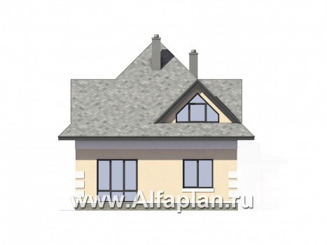 Проекты домов Альфаплан - Компактный и экономичный мансардный дом - превью фасада №3