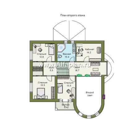 Проекты домов Альфаплан - «5-ая глава» - современный ом в стиле замка для романтиков - превью плана проекта №2