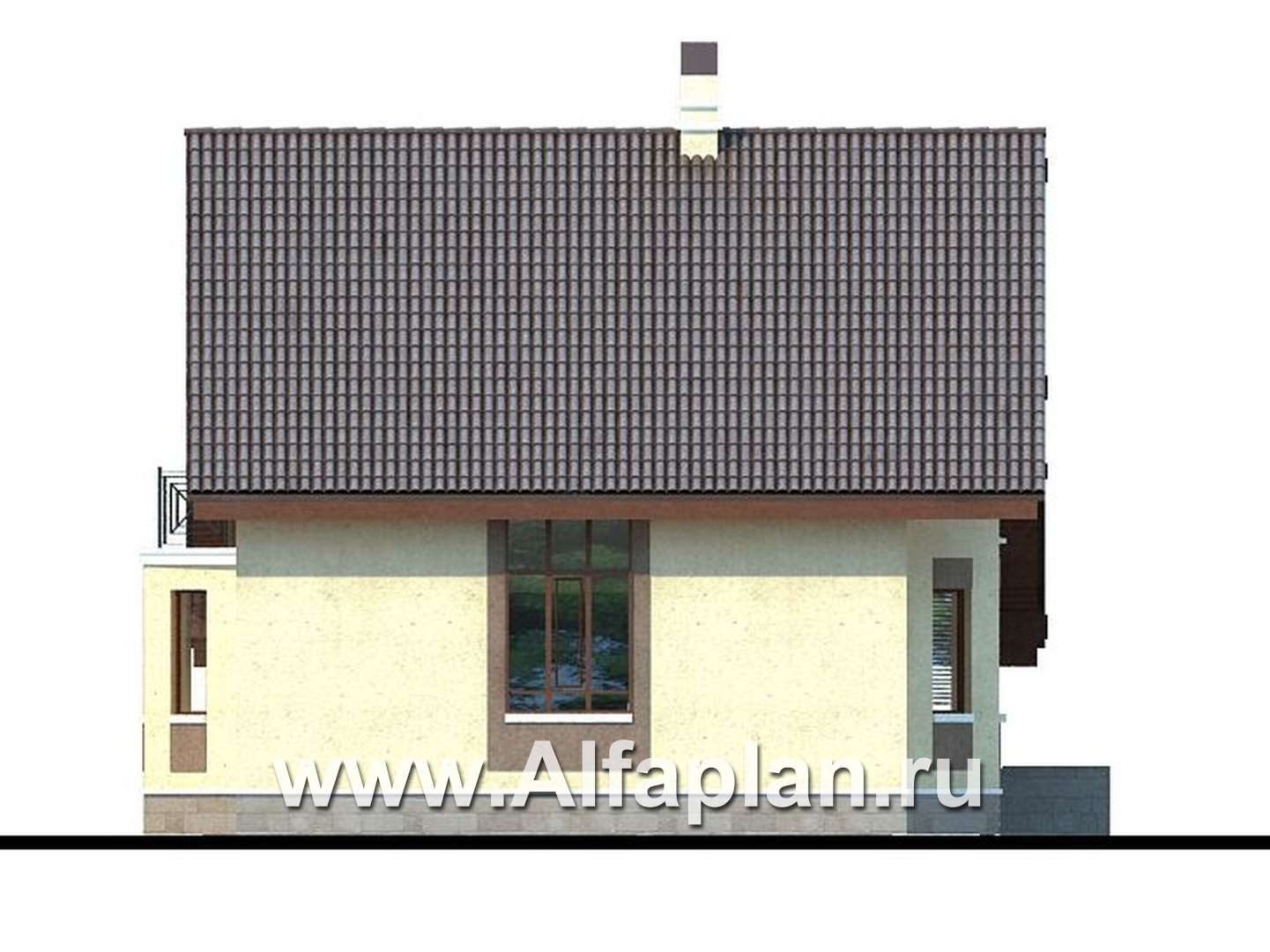 Проекты домов Альфаплан - «Регенсбург» - газобетонный коттедж в немецкой традиции - изображение фасада №3
