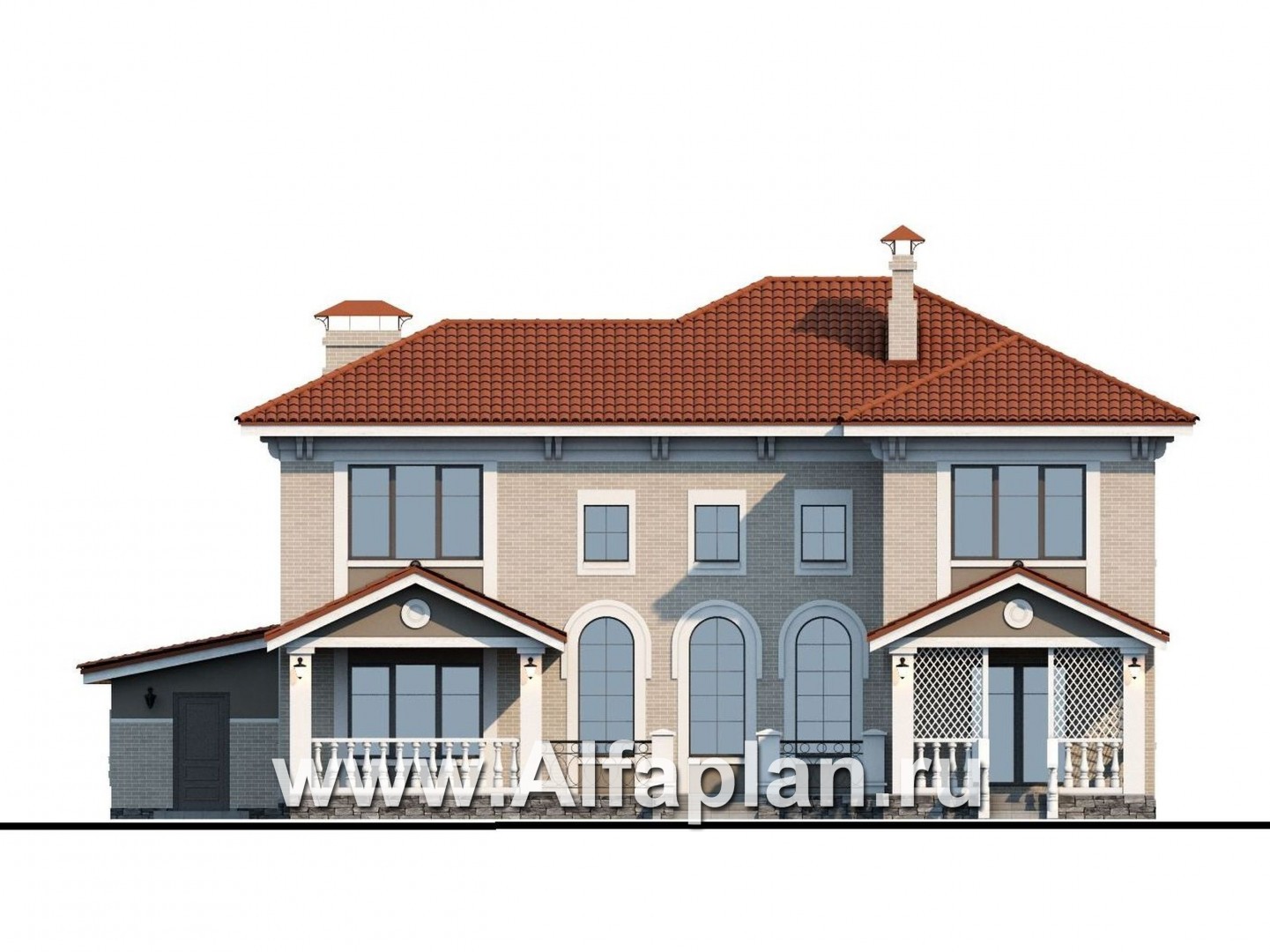 Проекты домов Альфаплан - «Палането» - особняк на самый взыскательный вкус - изображение фасада №4