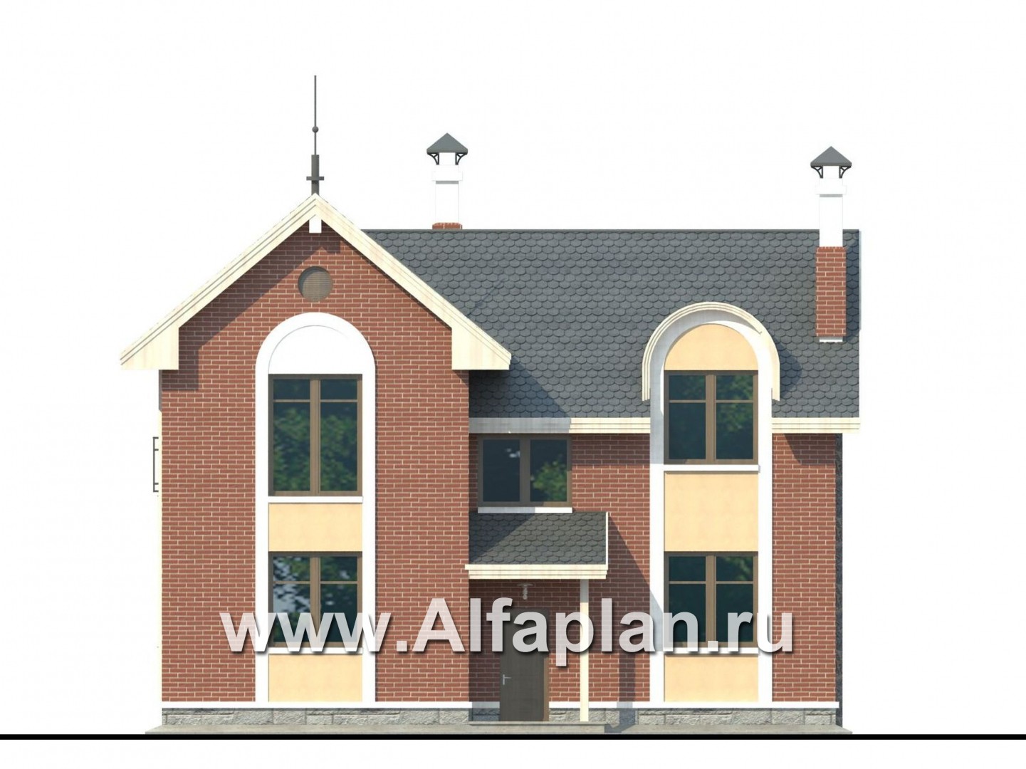 Проекты домов Альфаплан - «Фантазия» - компактный дом для небольшого участка - изображение фасада №4